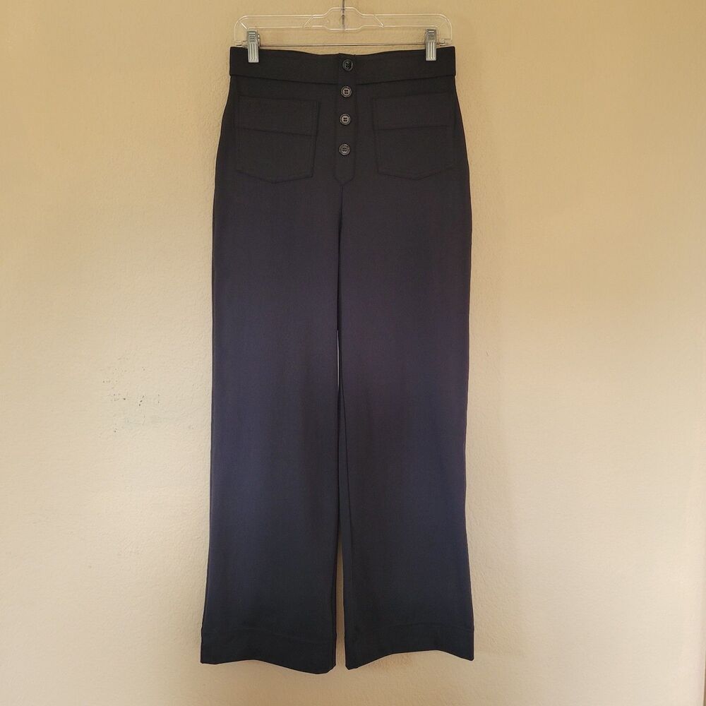 Halara Day Stretch High Waisted Straight Wide Pants Size Medium Pockets Casual